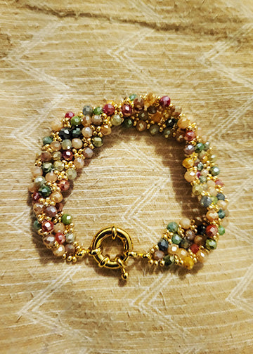 The Savana Golden beaded Crystal Beaded Bracelet