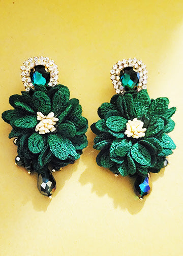 The Agathalia Green Emerald Earring Set