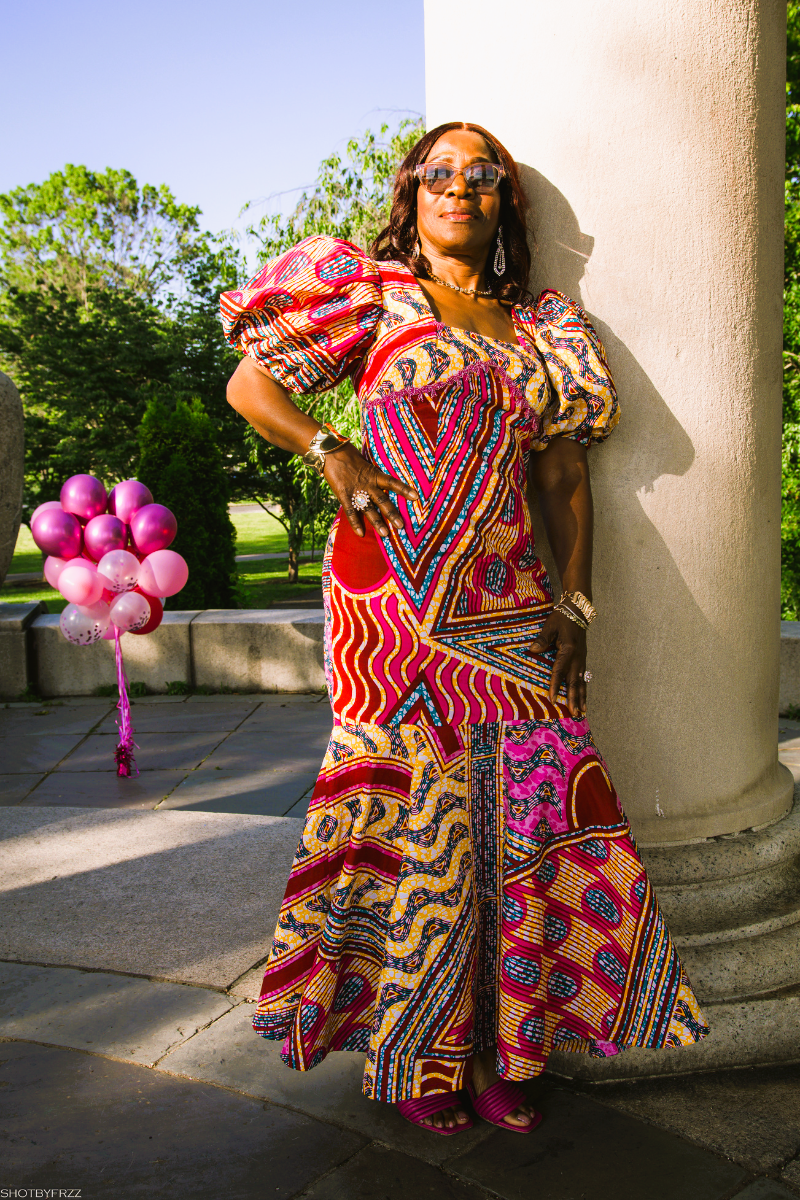 Bella Multi-colored Geometric African Print Gown