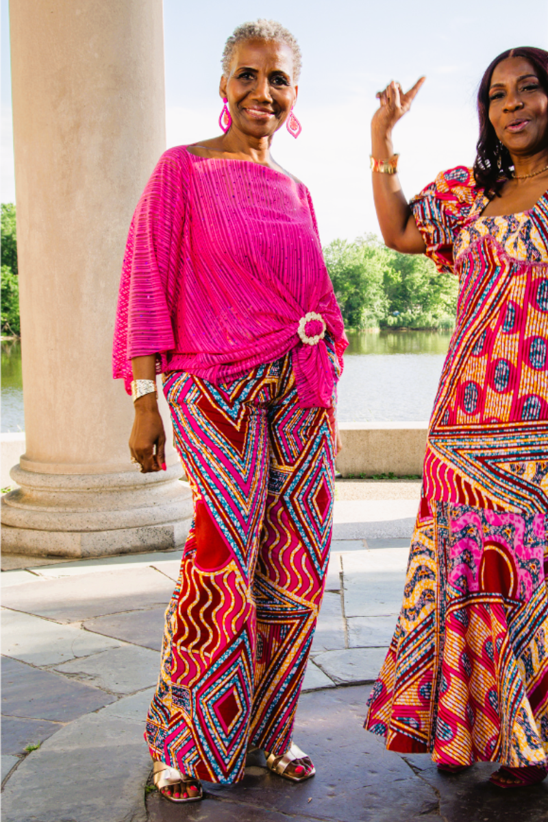 Abella Hot Pink Dolman sleeves Top With Sparkles