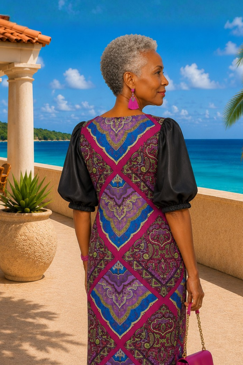 Damala- Midi Dress With Puff Sleeves