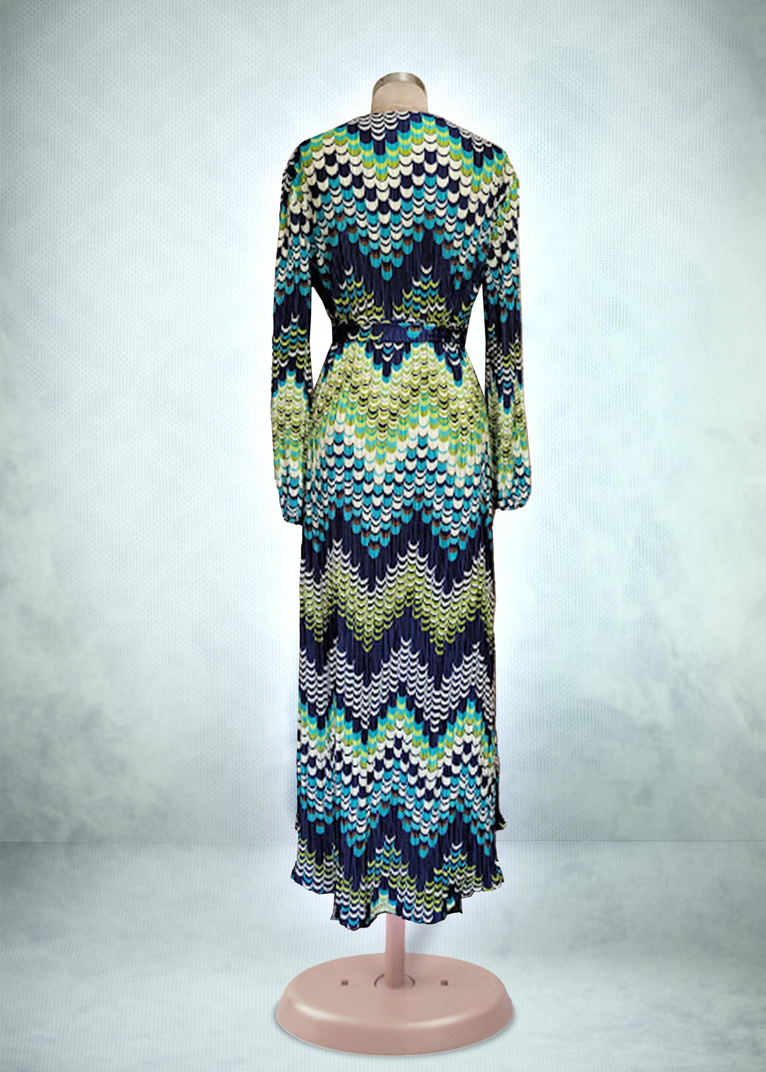 The Madona Chevron Print Midi Dress