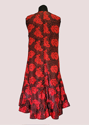 The Dalena  Red & Black  Sleeveless Dress