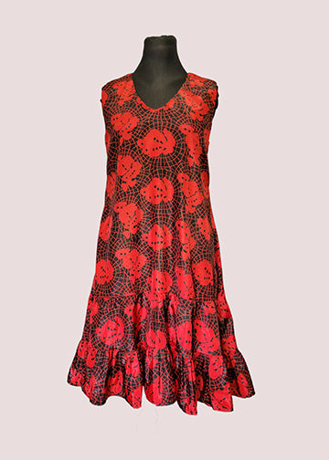 The Dalena  Red & Black  Sleeveless Dress