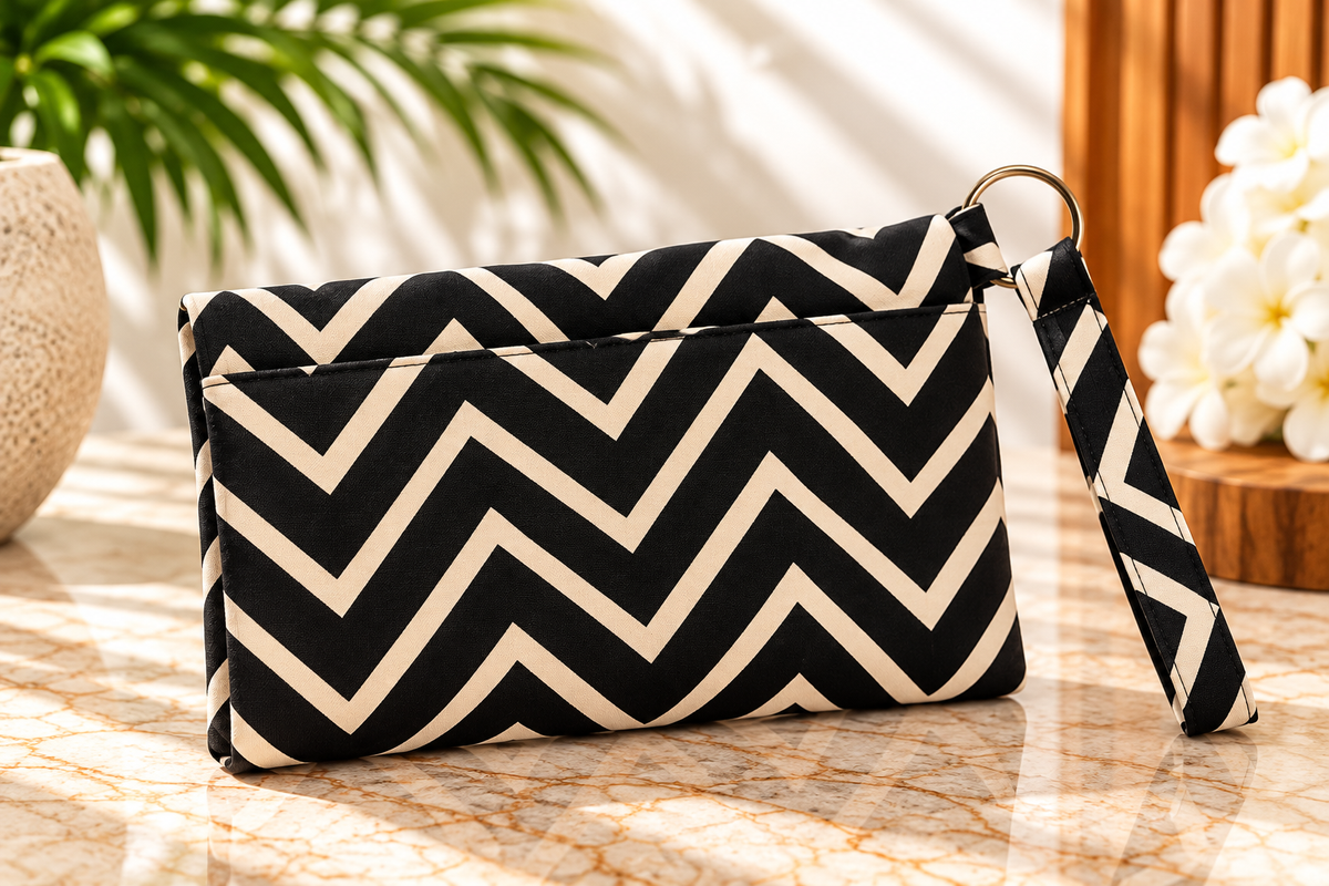 Monique | Chevron & Lace Clutch