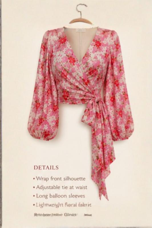 Rosalia Floral Wrap Blouse
