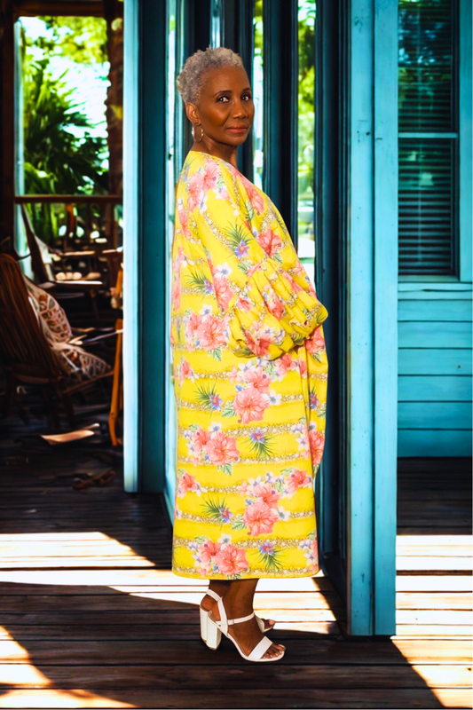 Tanya Floral Puff Sleeves Duster