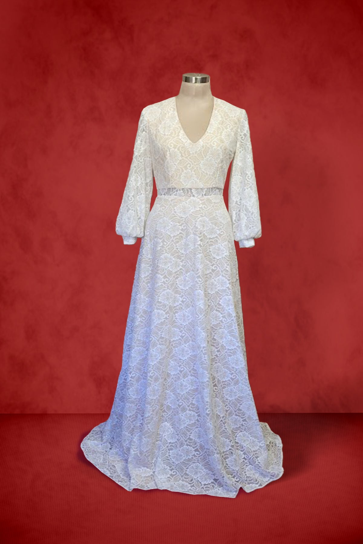 Angelica | V Neck Bridal Lace Gown