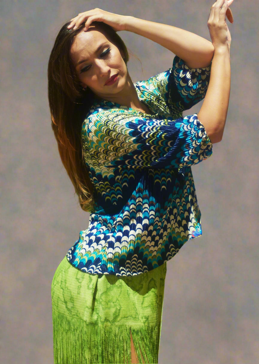 The Dora Multi-Colored  Chevron Print Top