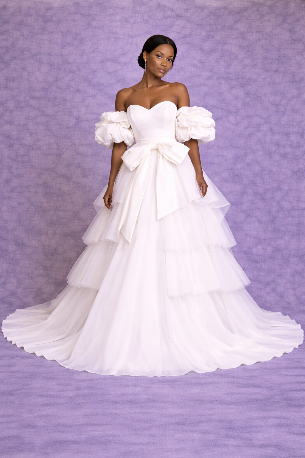 Seraphina  Bridal Gown with puff Sleeves
