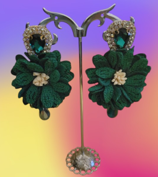 Agathalia Emerald Luxe Florals Earrings