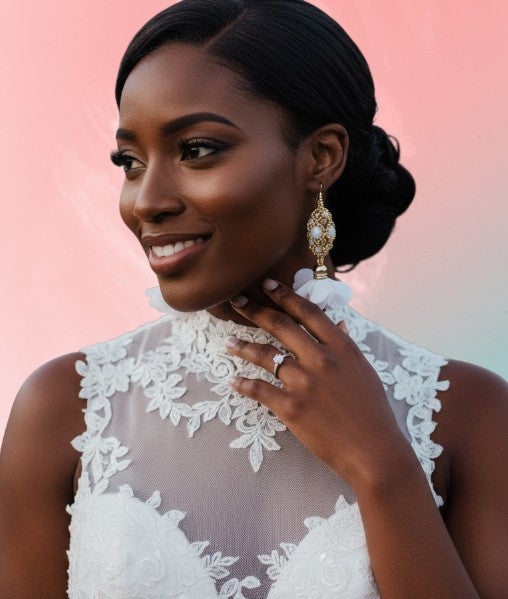 Bella Pearl Bloom Set Earrings/Necklace