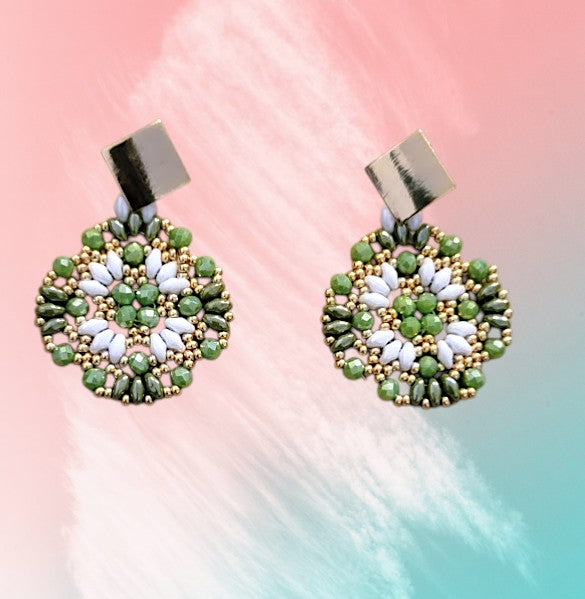 Georgina Mint Mosaic Drop Earrings