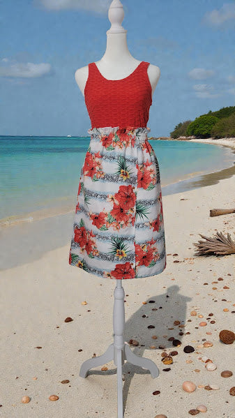 Isla Tropical Floral Knee-Length Skirt