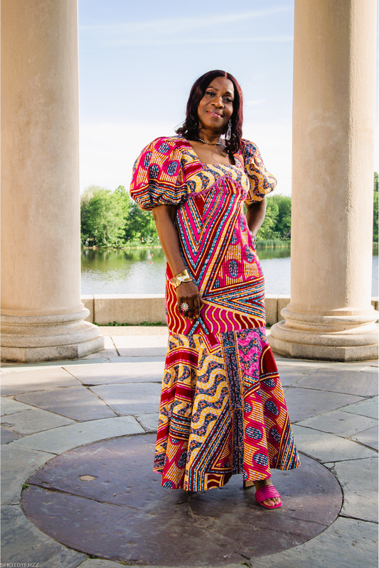 Bella African Print  Gown