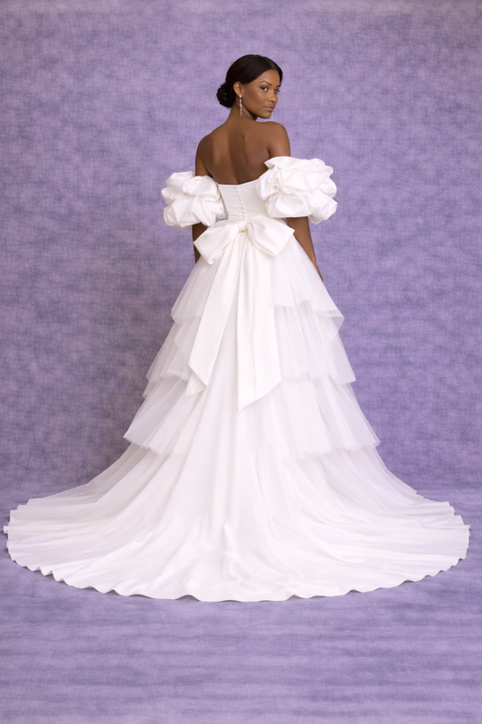 Seraphina  Bridal Gown with puff Sleeves