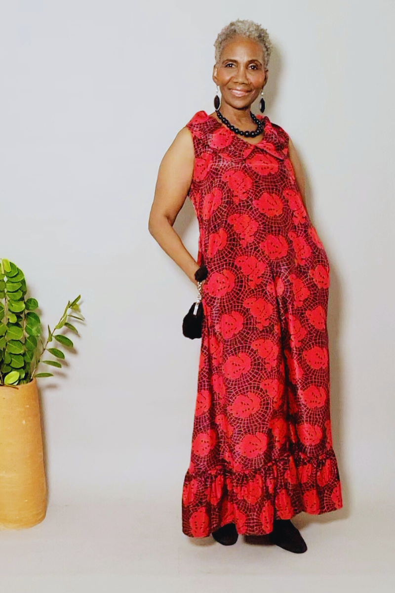 The Magdalena Red And Black Print Dress