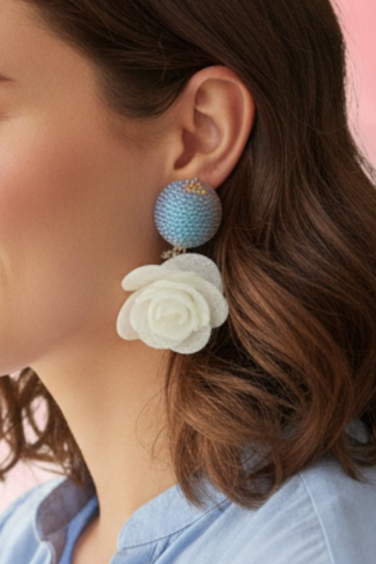 Anna Midnight Bloom Studs Earrings