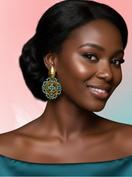 Cikara Emerald Bloom Drop Earrings