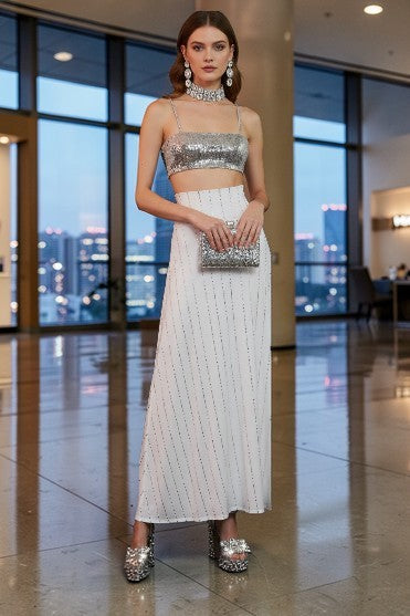 Silva- Long Bridal Wrap Skirt