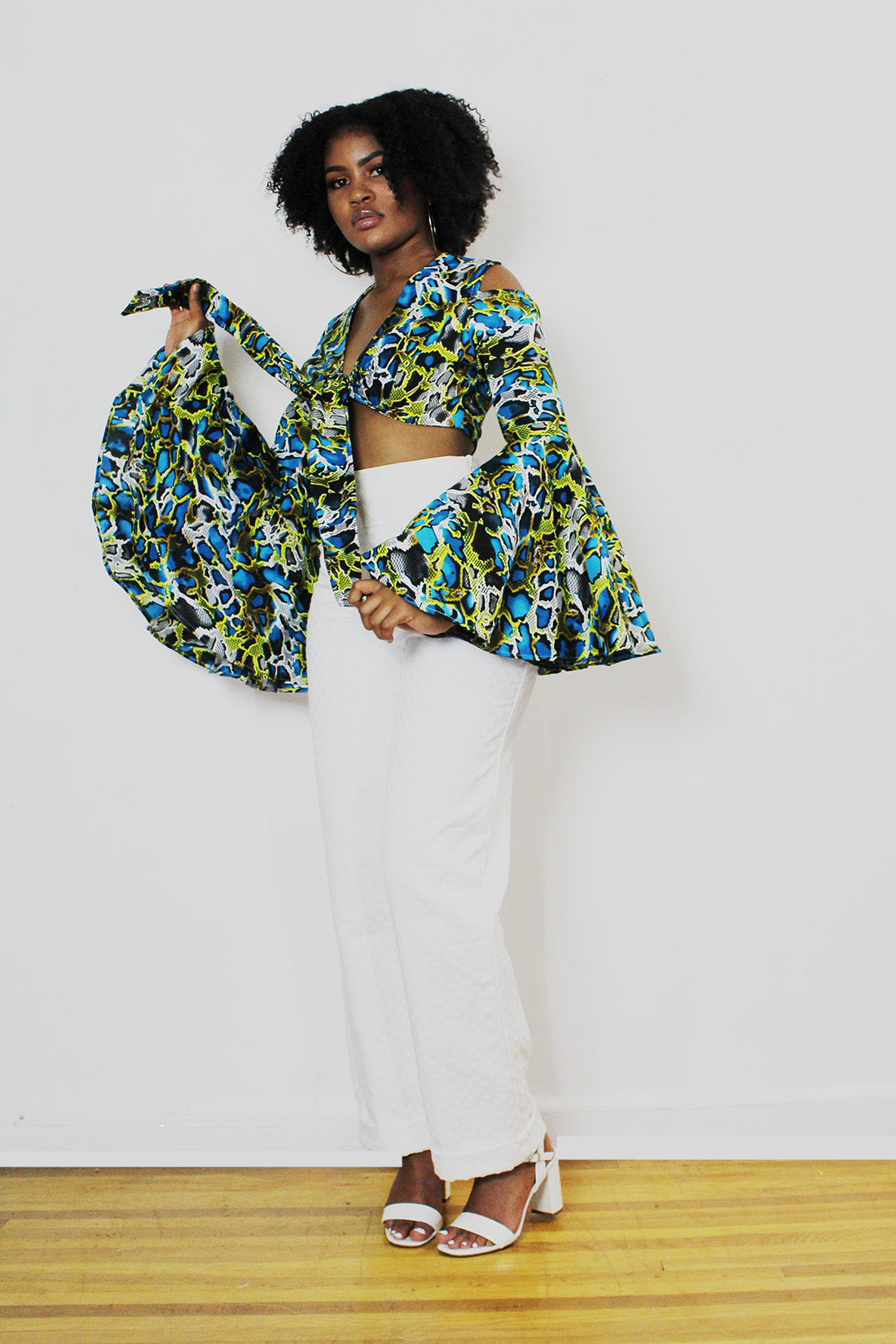 The  Victoria  Blue Camouflage  Crop Jacket