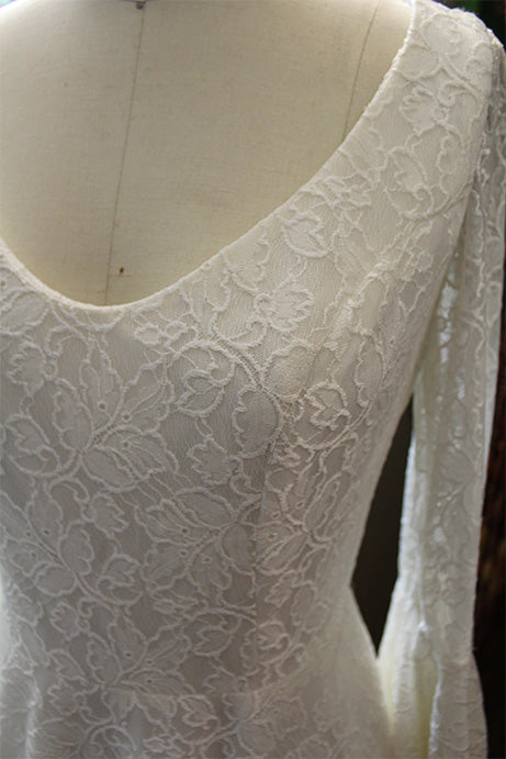 The Tabita Beige Bell sleeves wedding Gown