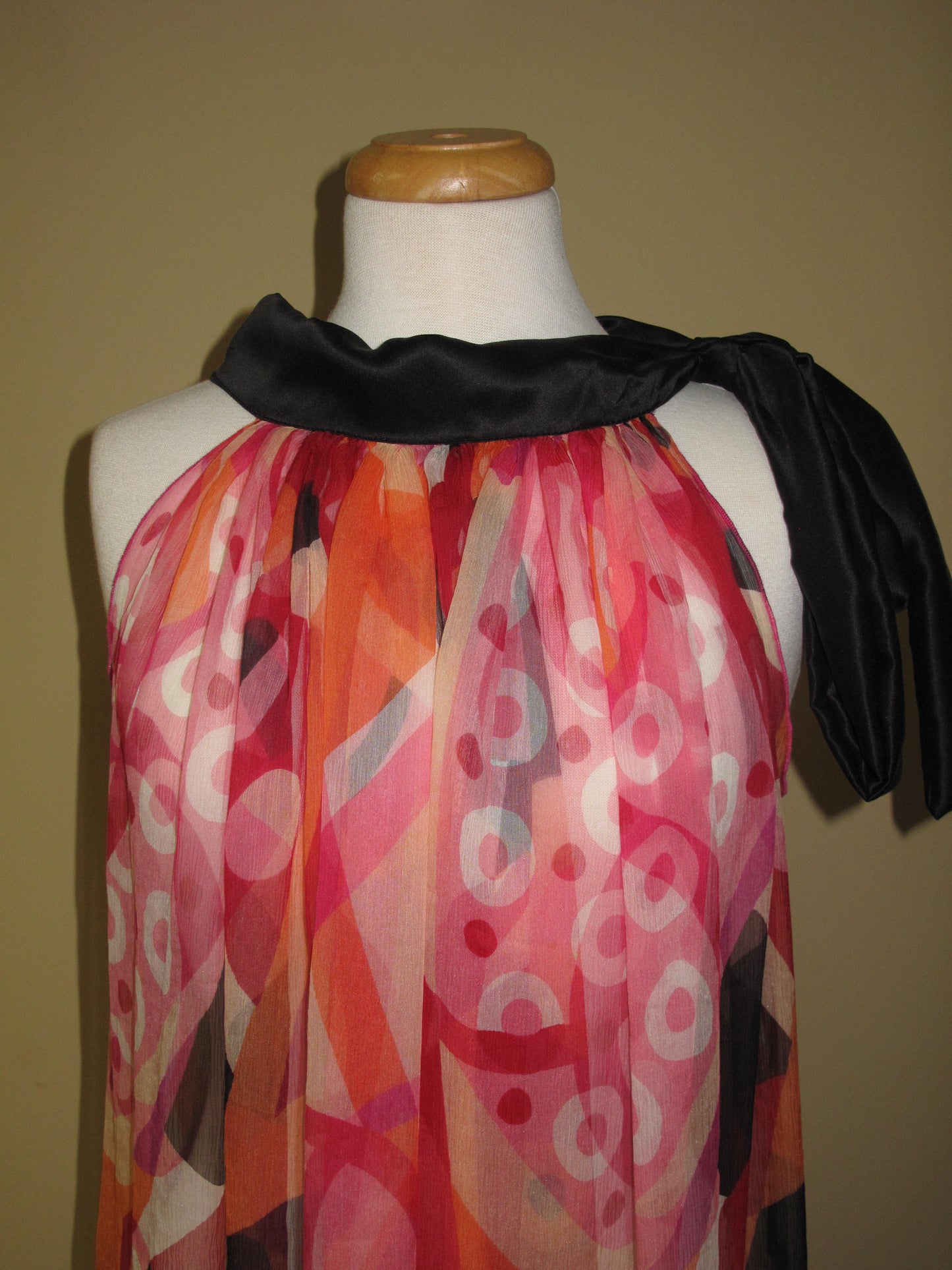 Islana Halter Geometric  Chiffon Dress