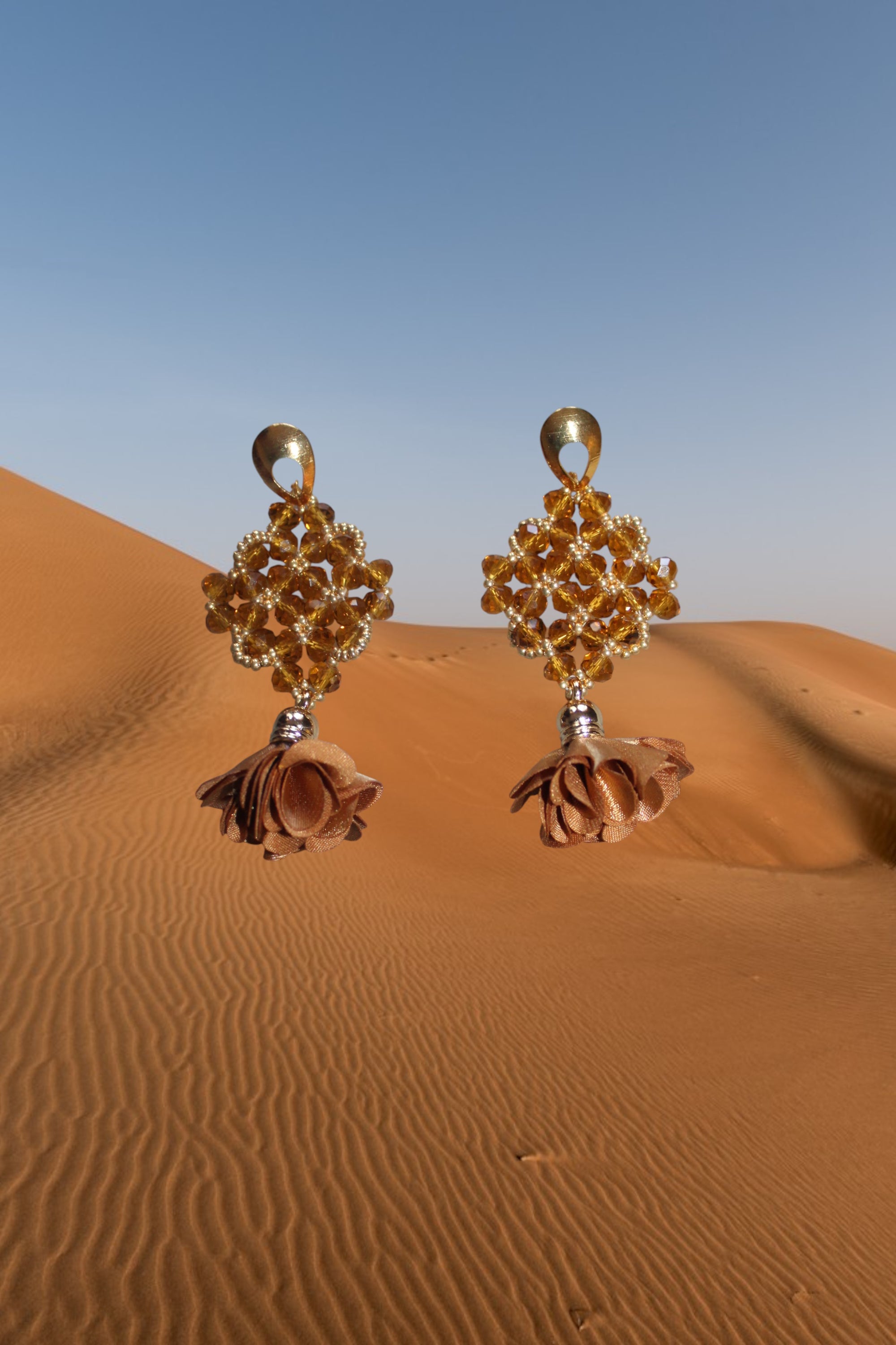 Abishona Golden Rose Drop Earring