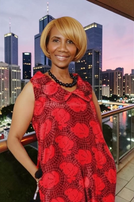 The Magdalena Red And Black Print Dress