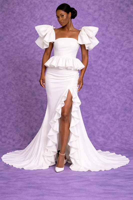 Iliana-Shoulders Bow Bridal Set