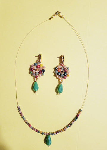 The Chilita  Crystal Teardrop Multi-Color Jewelry Set