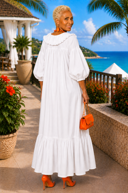 Desiree White Full  Dress
