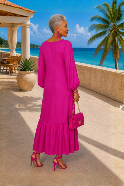 Amanda Dolman Sleeves Midi Dress