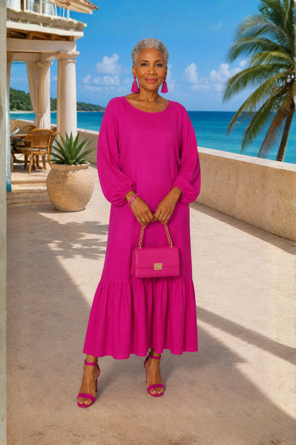 Amanda Dolman Sleeves Midi Dress