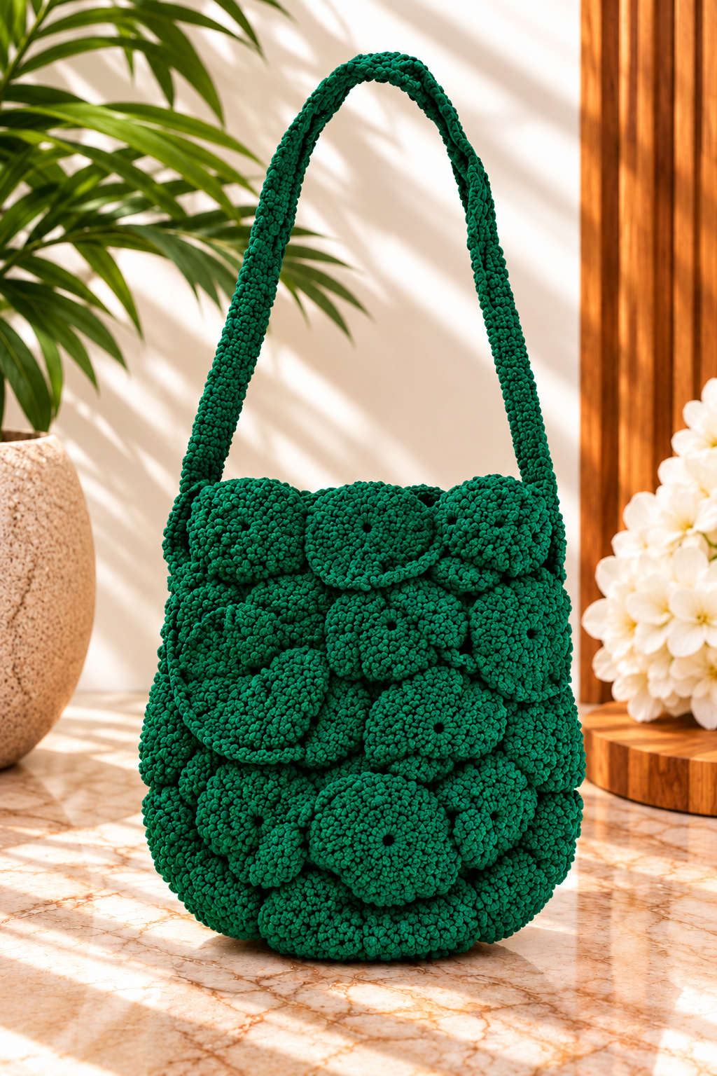 Esmeralda | Crochet Floral Shoulder Bag