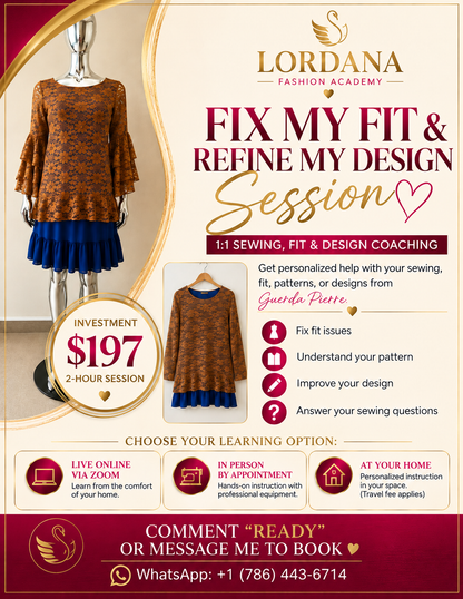 Fix My Fit & Refine My Design private 2-hour coaching $197