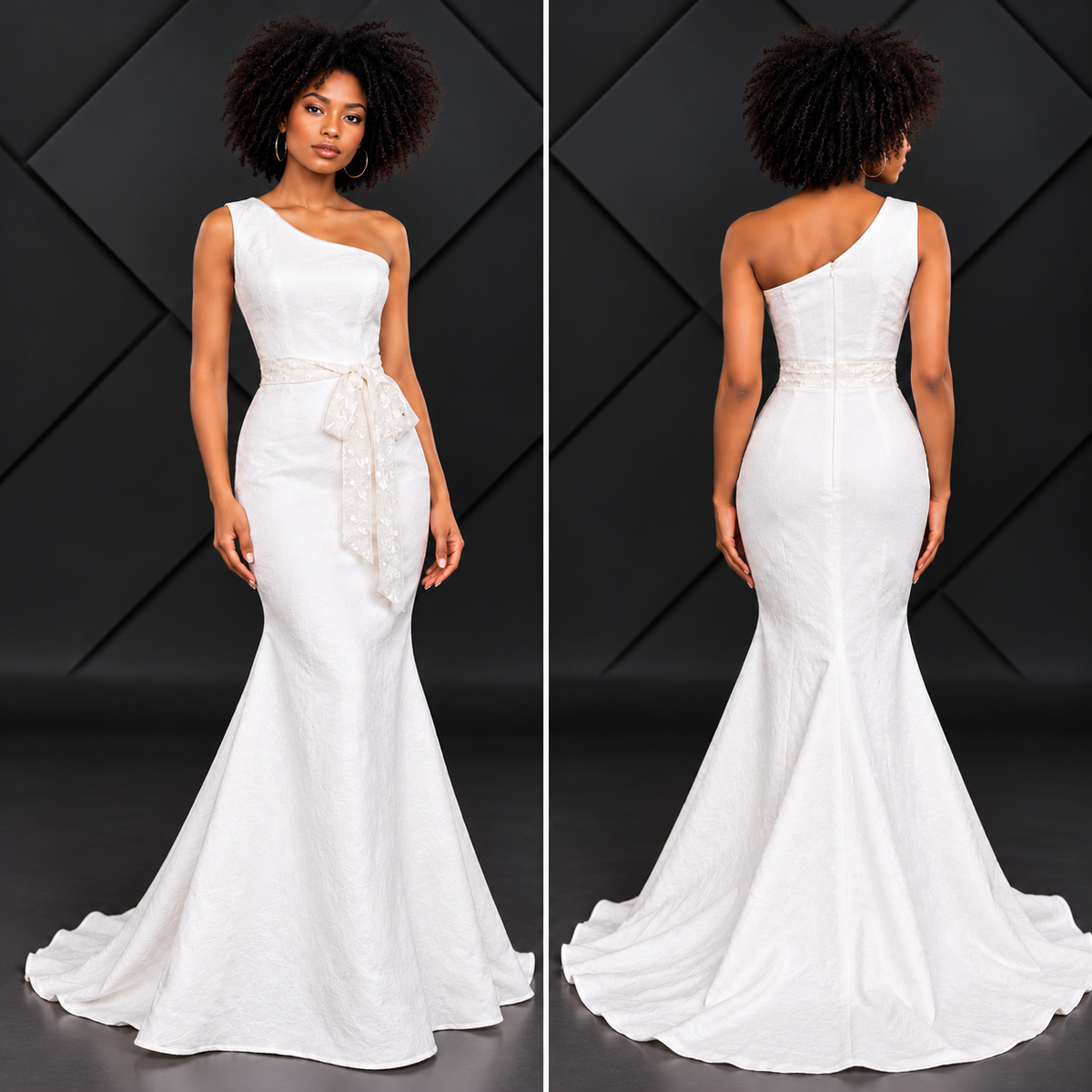 Stacey | White One-Shoulder Mermaid Gown