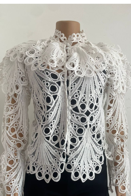 Sauvela Guipure Lace Blouse