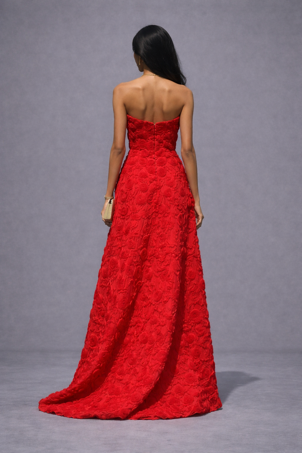 Catalina Strapless Red Gown