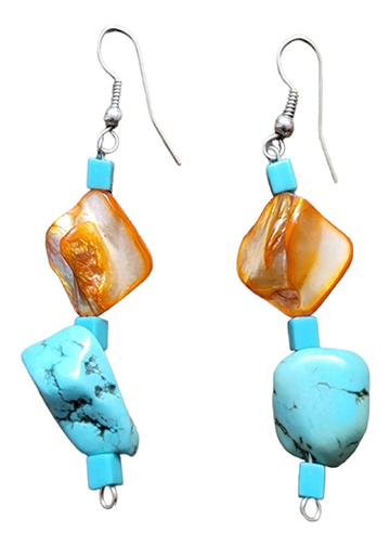 The Bianca Turquoise & Orange Earring