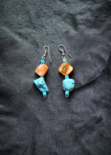 The Bianca Turquoise & Orange Earring