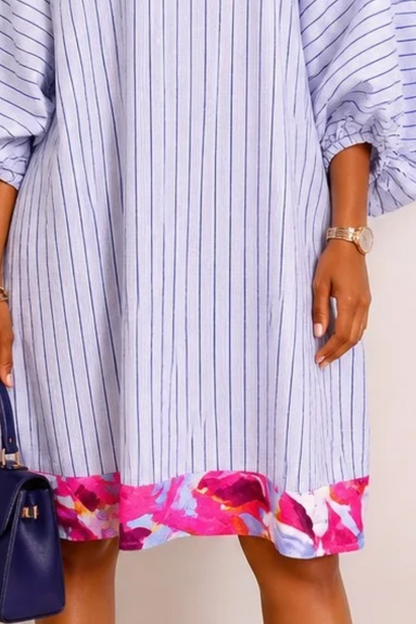Amara | Limited Edition Cotton Dress – Pink Floral Border