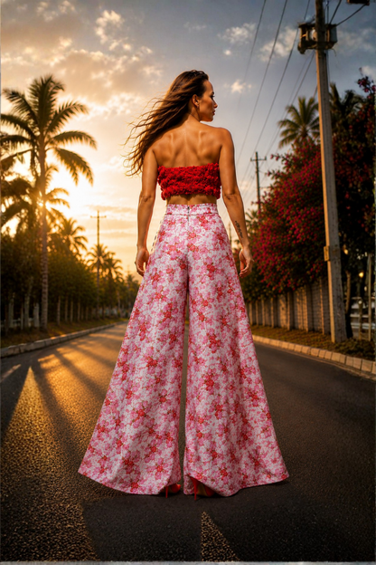 Eliana Red Rosette Bustier