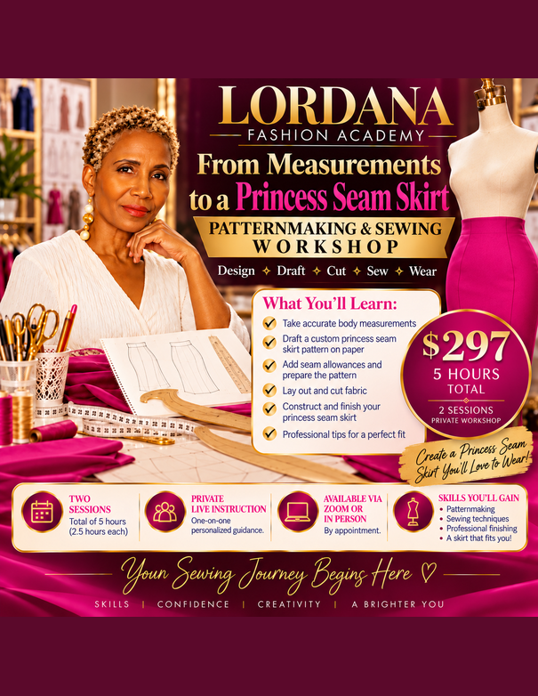 Princess Seam Skirt live private 5-hour workshop $297