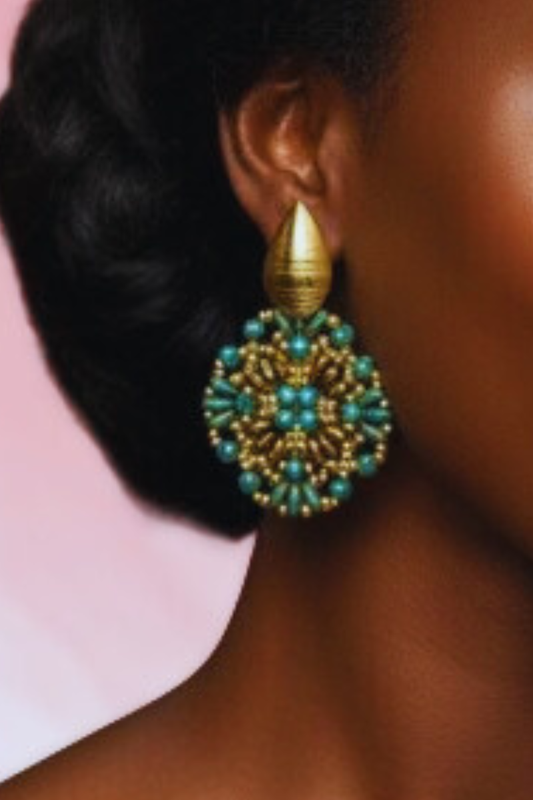 Cikara Emerald Bloom Drop Earrings