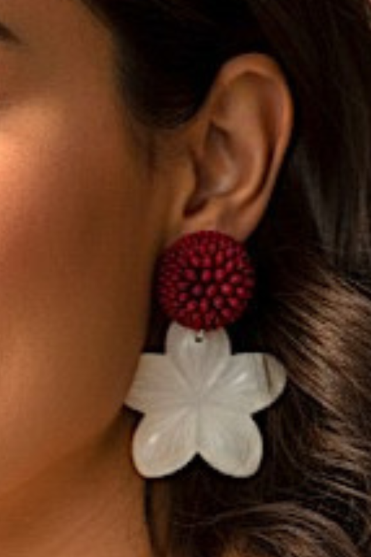 Selena Plum Floral Earrings