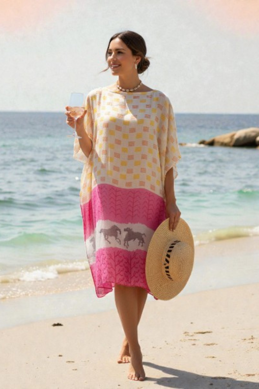 Sasina  Peach Vintage Cotton Tunic