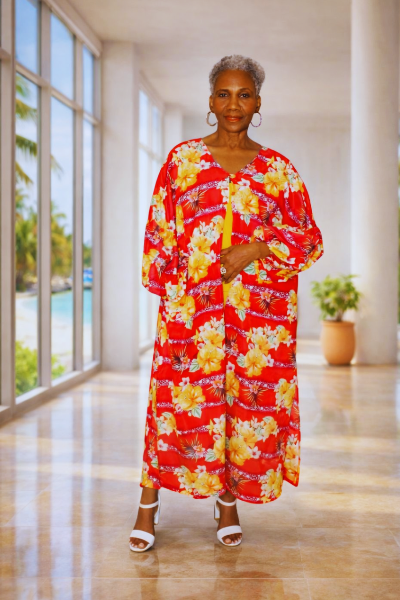 Tabita Floral  Puff Sleeves Duster