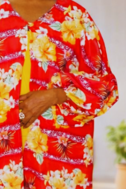 Tabita Floral  Puff Sleeves Duster