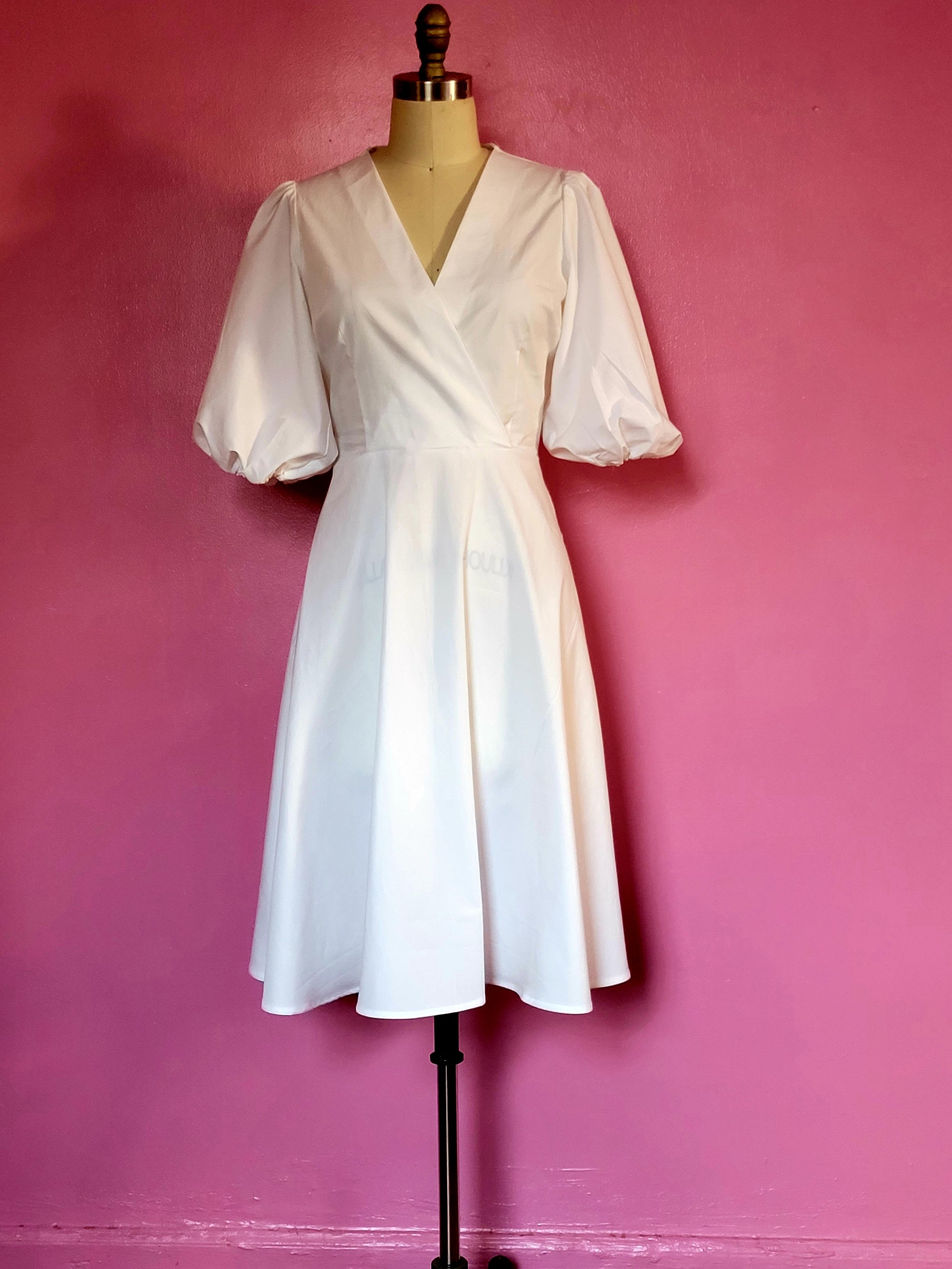 White short puffy clearance dress